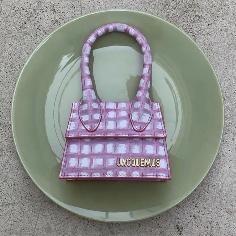 Jacquemus Pink Check 'Le Chiquito' Clutch